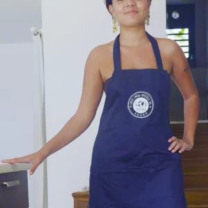 Tablier Bleu Marine – Cheffe Créole Officielle 974 (féminin)