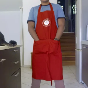 Tablier Rouge – Chef Créole Officiel 974 (masculin)