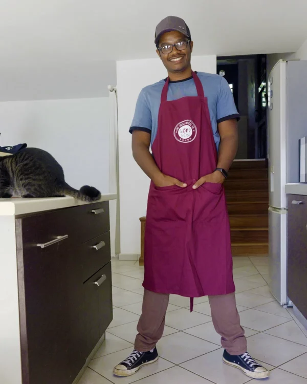 Tablier Bordeaux – Chef Créole Officiel 974 (masculin)